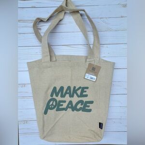 Patagonia Recycled Market Reusable Tote Bag Peace Seeds: Classic Tan